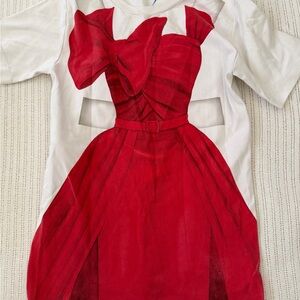 Aeffe spa made in Italy Red Bow Dress Graphic mini dress